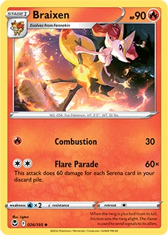 Braixen #26 - Pokemon Silver Tempest 