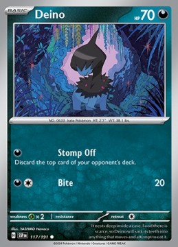 Deino REVERSE HOLO #117 - Pokemon Surging Sparks