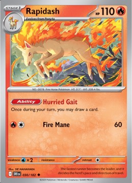Rapidash REVERSE HOLO #30 - Pokemon Destined Rivals