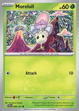 Morelull REVERSE HOLO #8 - Pokemon Surging Sparks