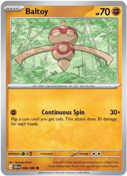Baltoy REVERSE HOLO #46 - Pokemon Chaos Rising