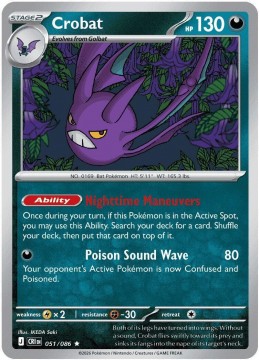 Crobat REVERSE HOLO #51 - Pokemon Chaos Rising
