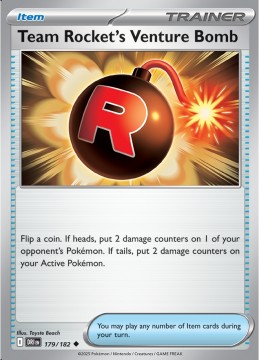 Team Rocket's Venture Bomb REVERSE HOLO #179 - Pokemon Destined Rivals