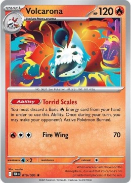 Volcarona REVERSE HOLO #16 - Pokemon Black Bolt