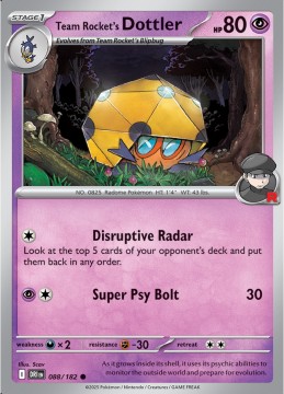 Team Rocket's Dottler REVERSE HOLO #88 - Pokemon Destined Rivals