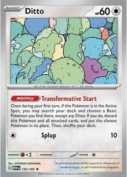 Ditto REVERSE HOLO #132 - Pokemon Scarlet & Violet 151