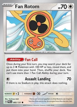 Fan Rotom REVERSE HOLO #85 - Pokemon Prismatic Evolutions