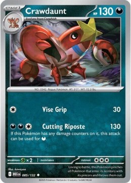 Crawdaunt REVERSE HOLO #85 - Pokemon Mega Evolution