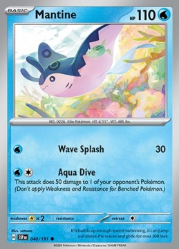 Mantine REVERSE HOLO #40 - Pokemon Surging Sparks