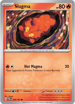 Slugma REVERSE HOLO #28 - Pokemon Twilight Masquerade