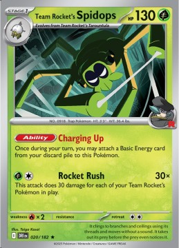 Team Rocket's Spidops HOLO #20 - Pokemon Destined Rivals