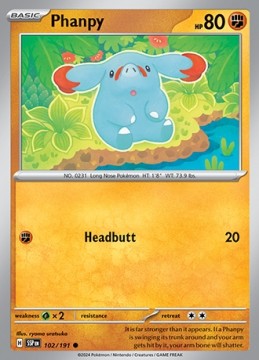 Phanpy REVERSE HOLO #102 - Pokemon Surging Sparks