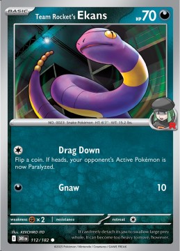 Team Rocket's Ekans REVERSE HOLO #112 - Pokemon Destined Rivals