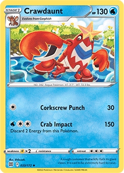 Crawdaunt REVERSE HOLO #33 - Pokemon Brilliant Stars