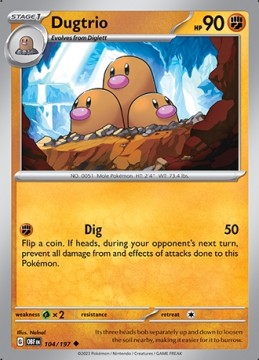 Dugtrio #104 - Pokemon Obsidian Flames 