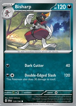 Bisharp REVERSE HOLO #133 - Pokemon Scarlet & Violet