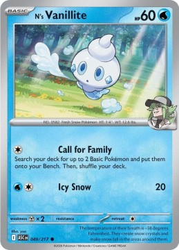 N's Vanillite POKEBALL PATTERN #49 - Pokemon Ascended Heroes 