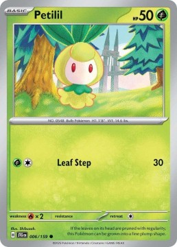 Petilil REVERSE HOLO #6 - Pokemon Journey Together