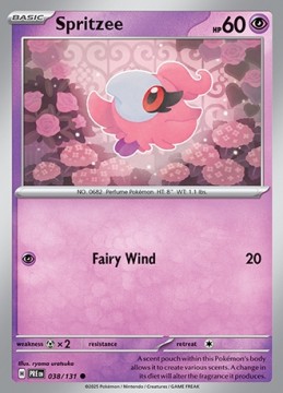 Spritzee REVERSE HOLO #38 - Pokemon Prismatic Evolutions