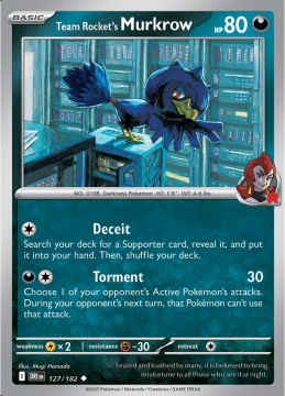 Team Rocket's Murkrow REVERSE HOLO #127 - Pokemon Destined Rivals