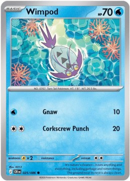 Wimpod REVERSE HOLO #25 - Pokemon Chaos Rising