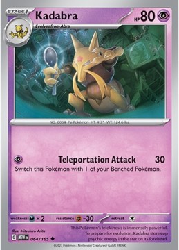 Kadabra REVERSE HOLO #64 - Pokemon Scarlet & Violet 151