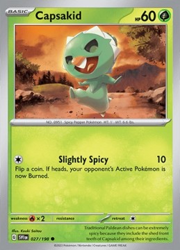 Capsakid REVERSE HOLO #27 - Pokemon Scarlet & Violet