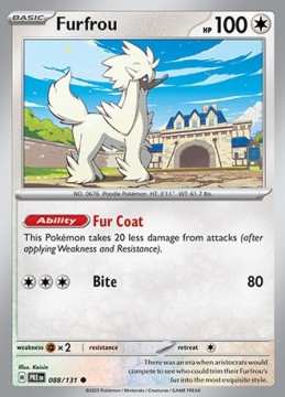 Furfrou REVERSE HOLO #88 - Pokemon Prismatic Evolutions